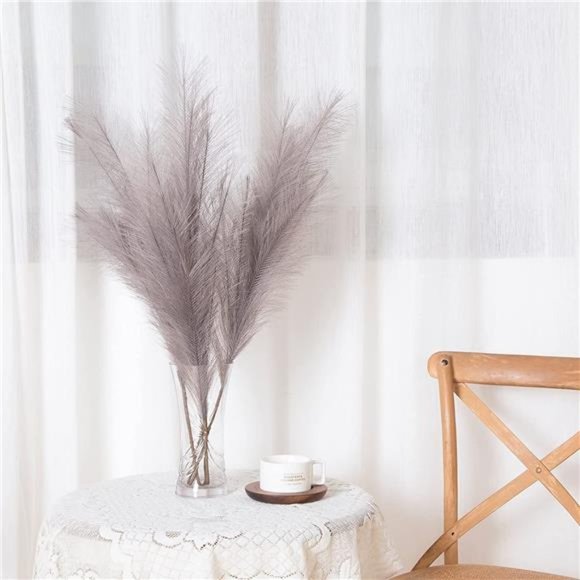 7-Pcs 38"/3.1FT Faux Pampas Grass Large Tall Fluffy Artificial Fake Flower Boho - Picture 6 of 7